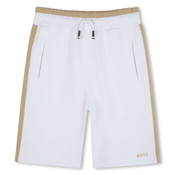 Boys White Logo Shorts