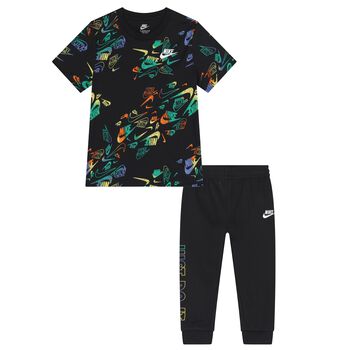 Nike Kids Boys Black Logo Trousers Set, 1 Boys Black Logo Trousers Set