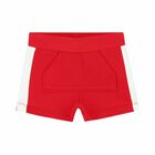 Younger Girls White & Red Shorts Set, 1, hi-res