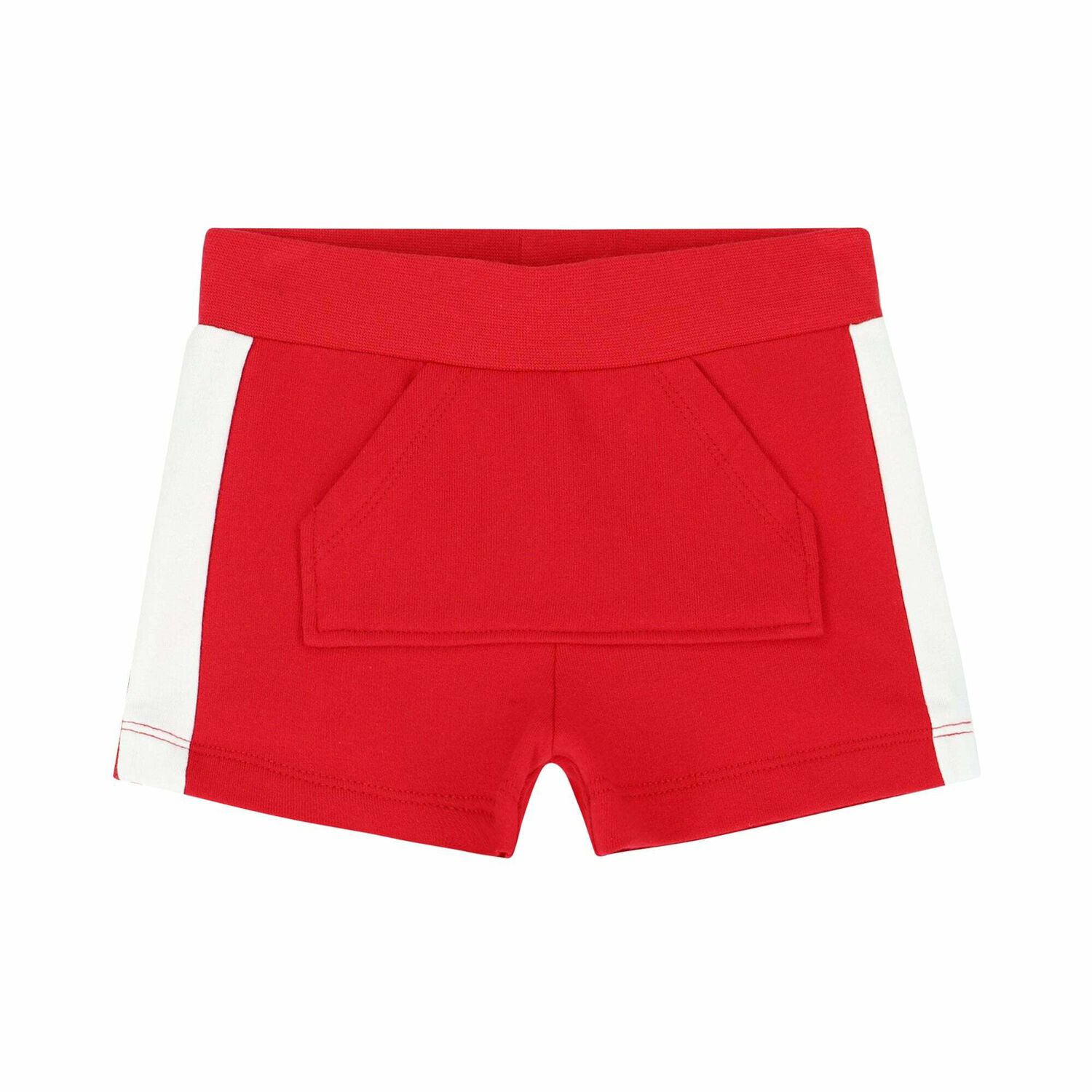 Younger Girls White & Red Shorts Set, 1, hi-res