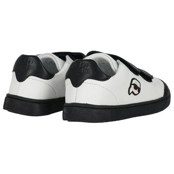Boys White & Black Ikonik Karl Trainers