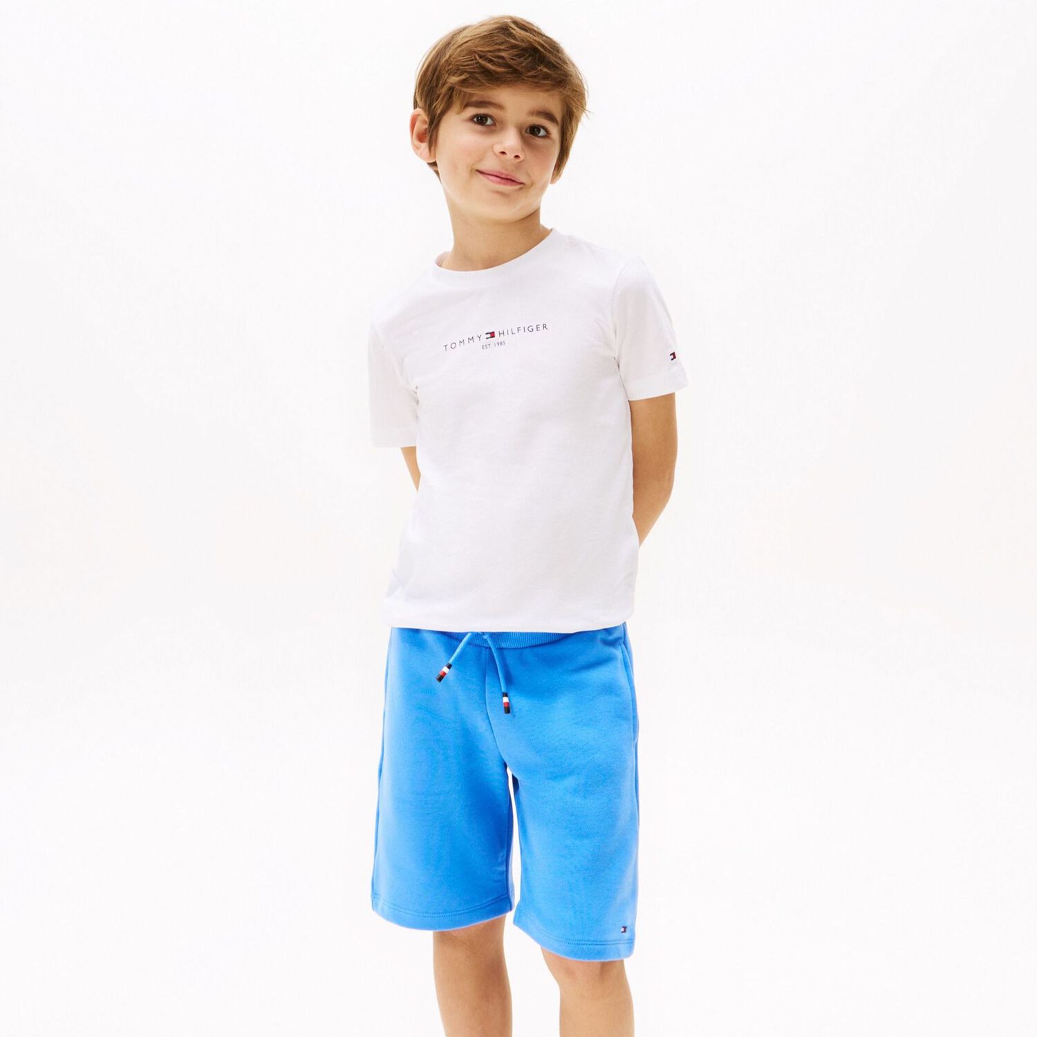 Boys White & Blue Shorts Set, 3, hi-res image number null