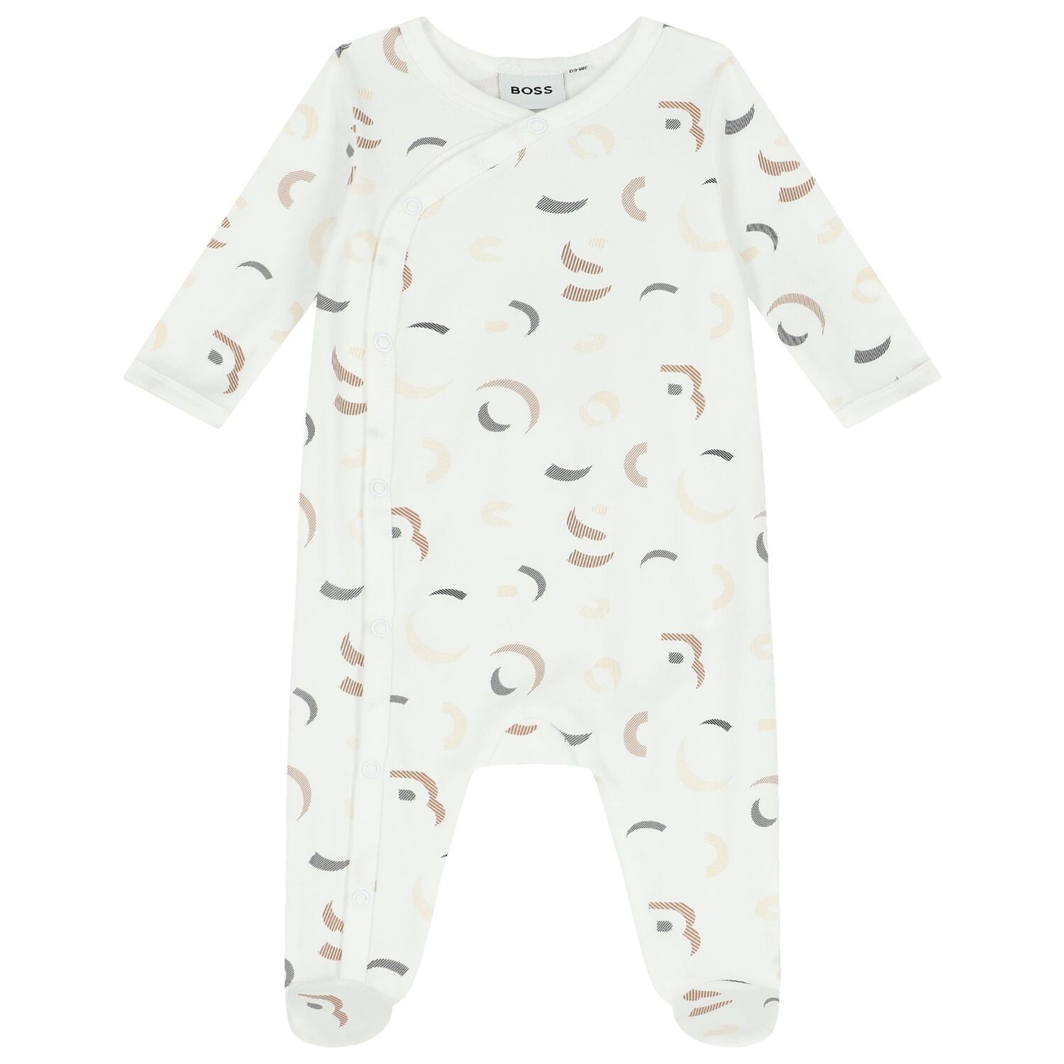 Baby Boys White Logo Babygrow Set, 1, hi-res
