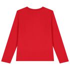 Boys Red Logo Long Sleeve Top, 1, hi-res