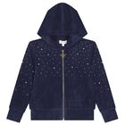 Girls Navy Blue Embellished Tracksuit, 1, hi-res