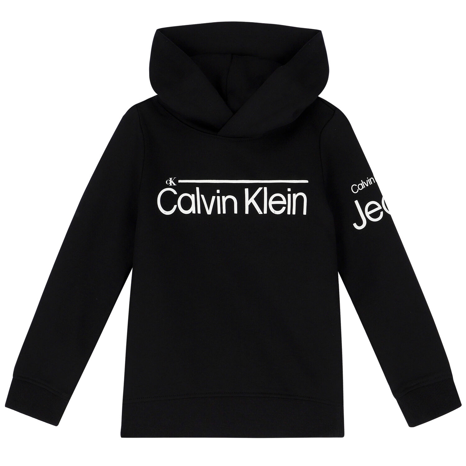 Boys Black Logo Hooded Top, 1, hi-res image number null