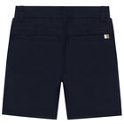 Younger Boys Navy Blue Chino Shorts, 1, hi-res