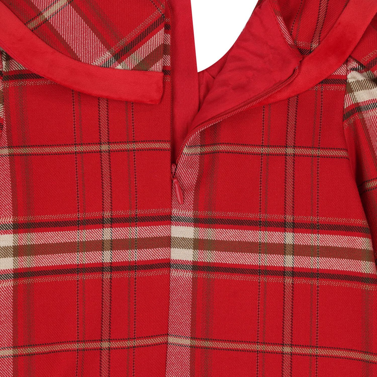 Younger Girls Red Tartan Dress, 1, hi-res