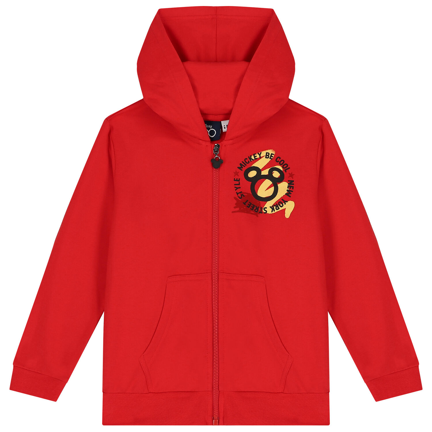 Red Mickey Mouse Hooded Zip Up Top, 1, hi-res