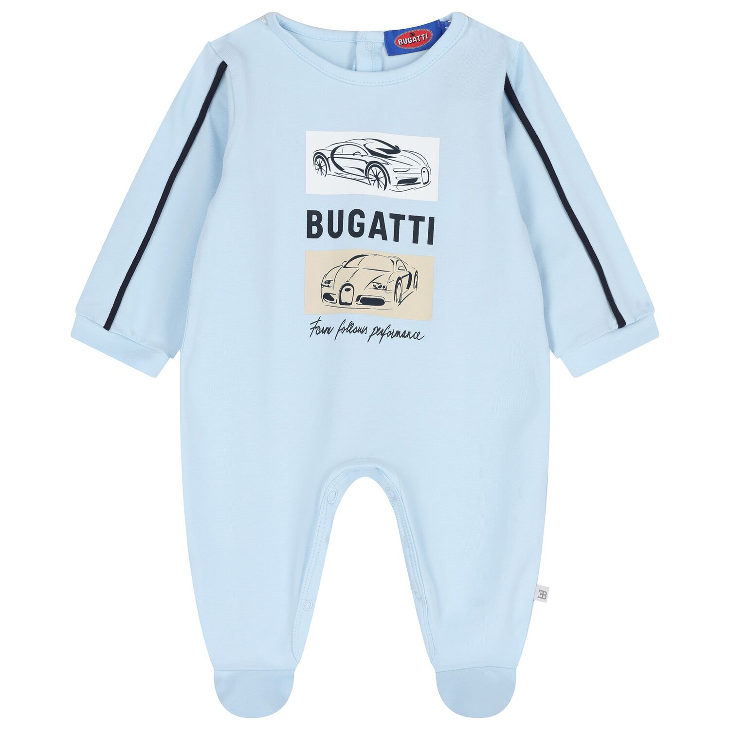 Baby Boys Blue Logo Babygrow, 2, hi-res