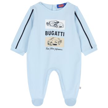 Baby Boys Blue Logo Babygrow
