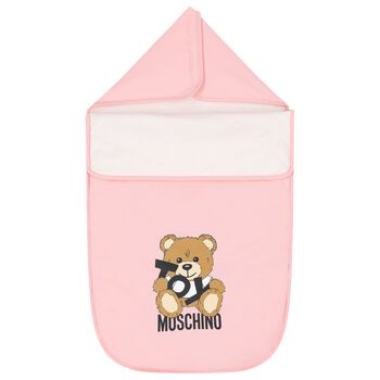 Baby Girls Pink Teddy Bear Logo Nest