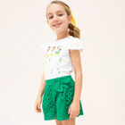 Girls Green Broderie Anglaise Shorts, 1, hi-res