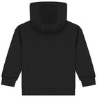 Girls Black Logo Hooded Top, 1, hi-res