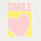 Girls White Embellished Heart Long Sleeve Top, 1, hi-res