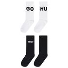 Boys Black & White Logo Socks (2 Pack), 1, hi-res