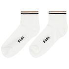 Boys White & Beige Logo Socks ( 2-Pack ), 1, hi-res