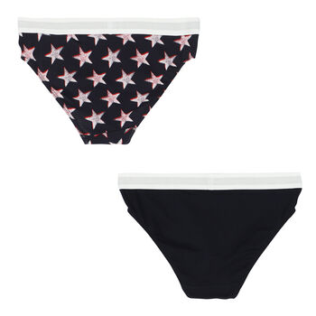 Girls Black Logo Knickers (2-Pack)