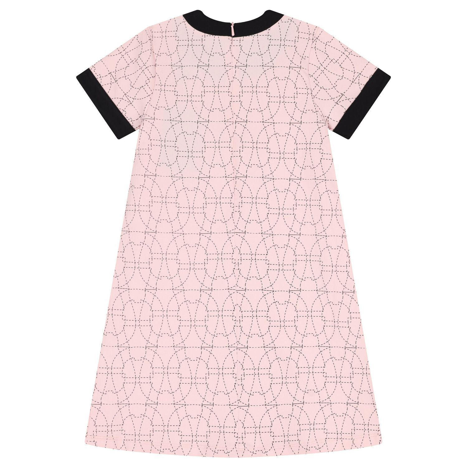 Girls Pink & Black Logo Dress, 2, hi-res
