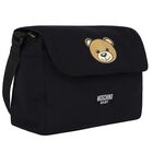 Black Teddy Bear Logo Baby Changing Bag, 2, hi-res
