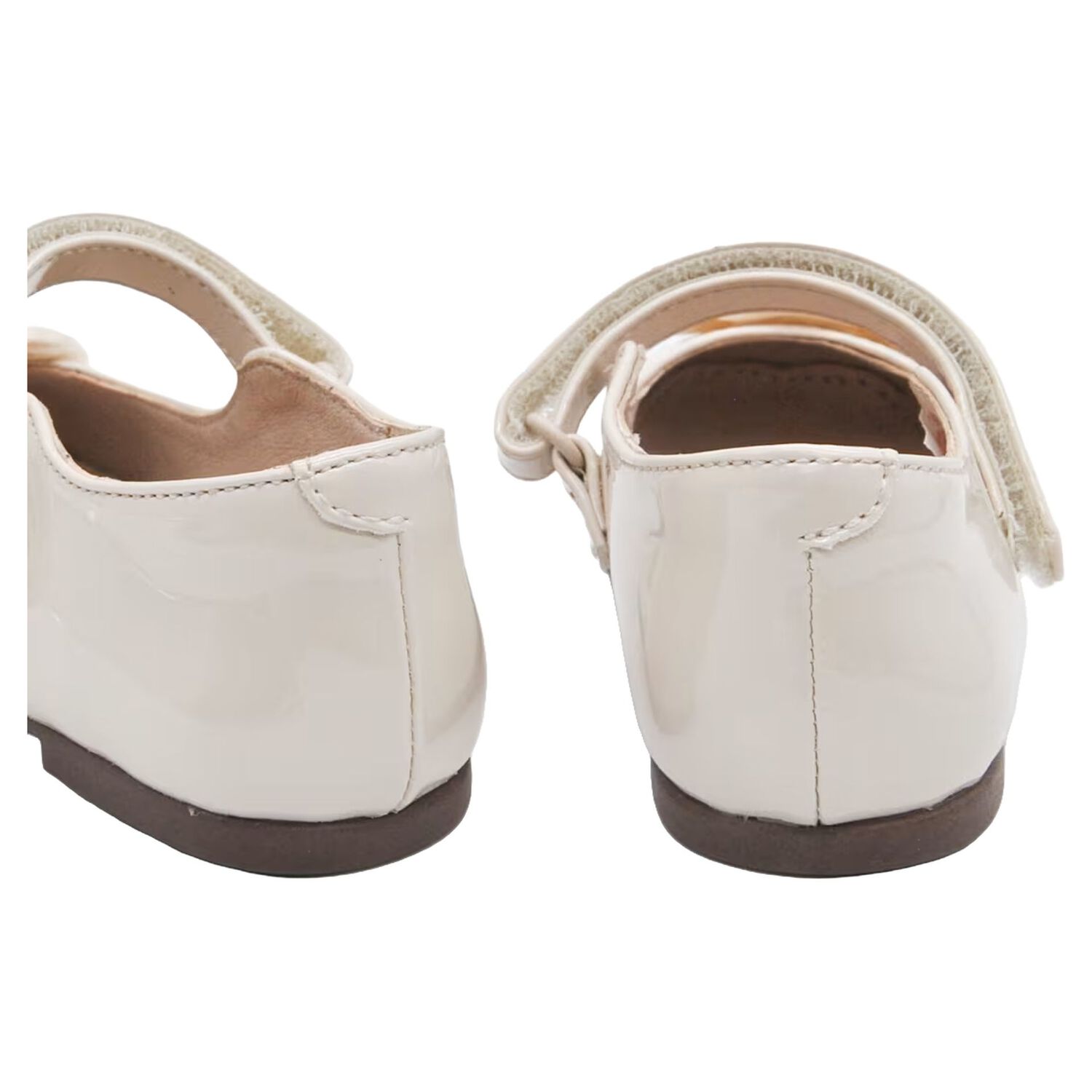 Younger Girls Ivory Patent Leather Shoes, 2, hi-res