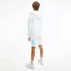 Boys White Logo Zip Up Hooded Top, 1, hi-res