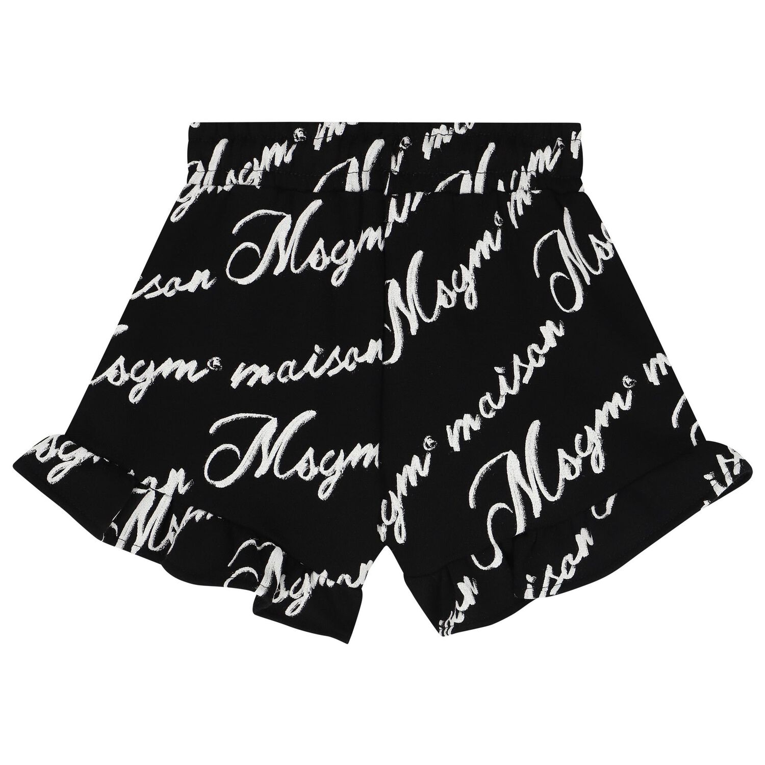 Girls Black Logo Shorts, 2, hi-res