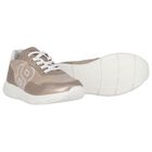 Girls Gold Logo Trainers, 1, hi-res