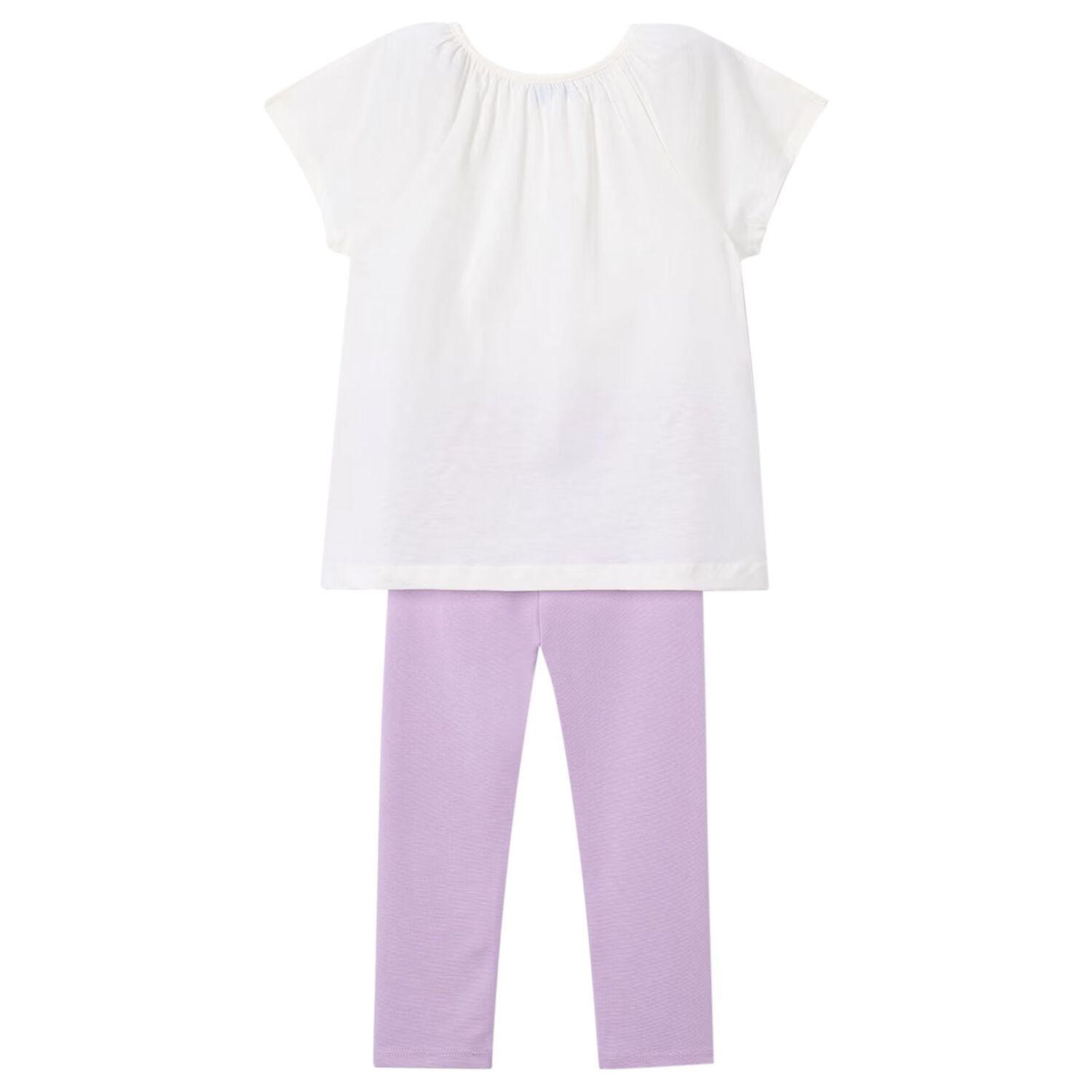 Girls White & Lilac Leggings Set, 1, hi-res