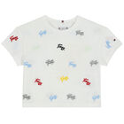 Girls White Logo T-Shirt, 1, hi-res