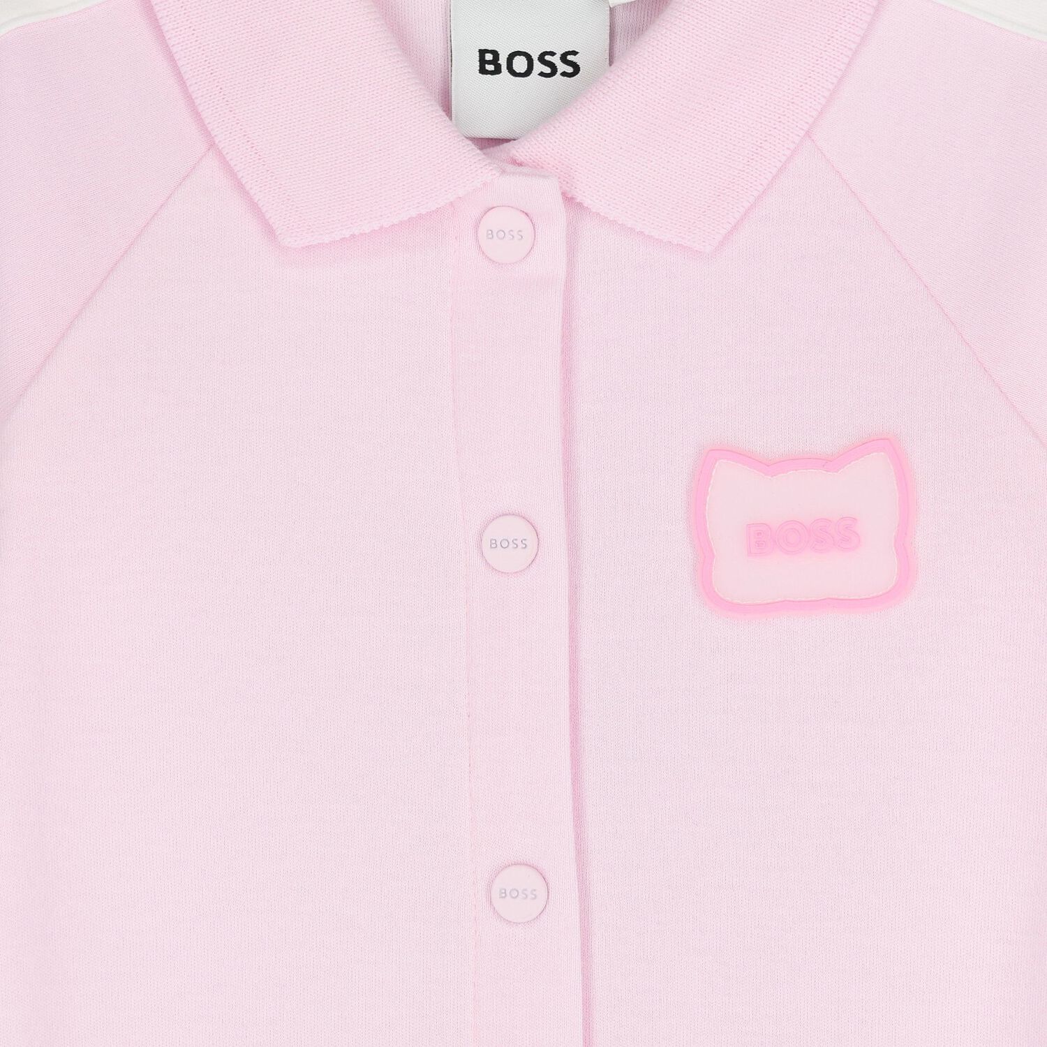 Baby Girls Pink Logo Babygrow, 1, hi-res