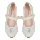 Girls Ivory Bow Shoes, 3, hi-res