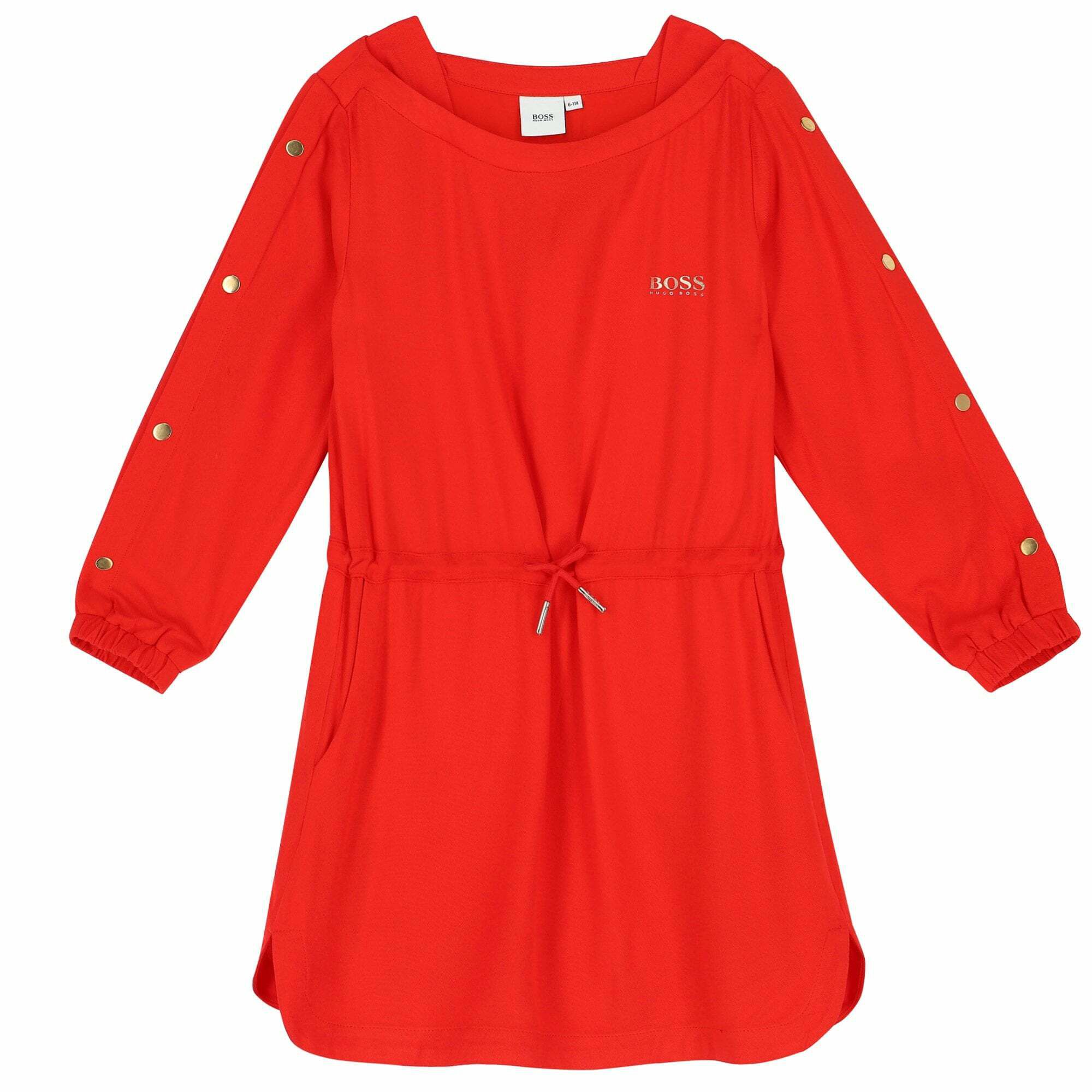 BOSS Girls Red Logo Dress Junior Couture UK