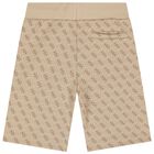Boys Beige Cotton Jersey Shorts, 1, hi-res