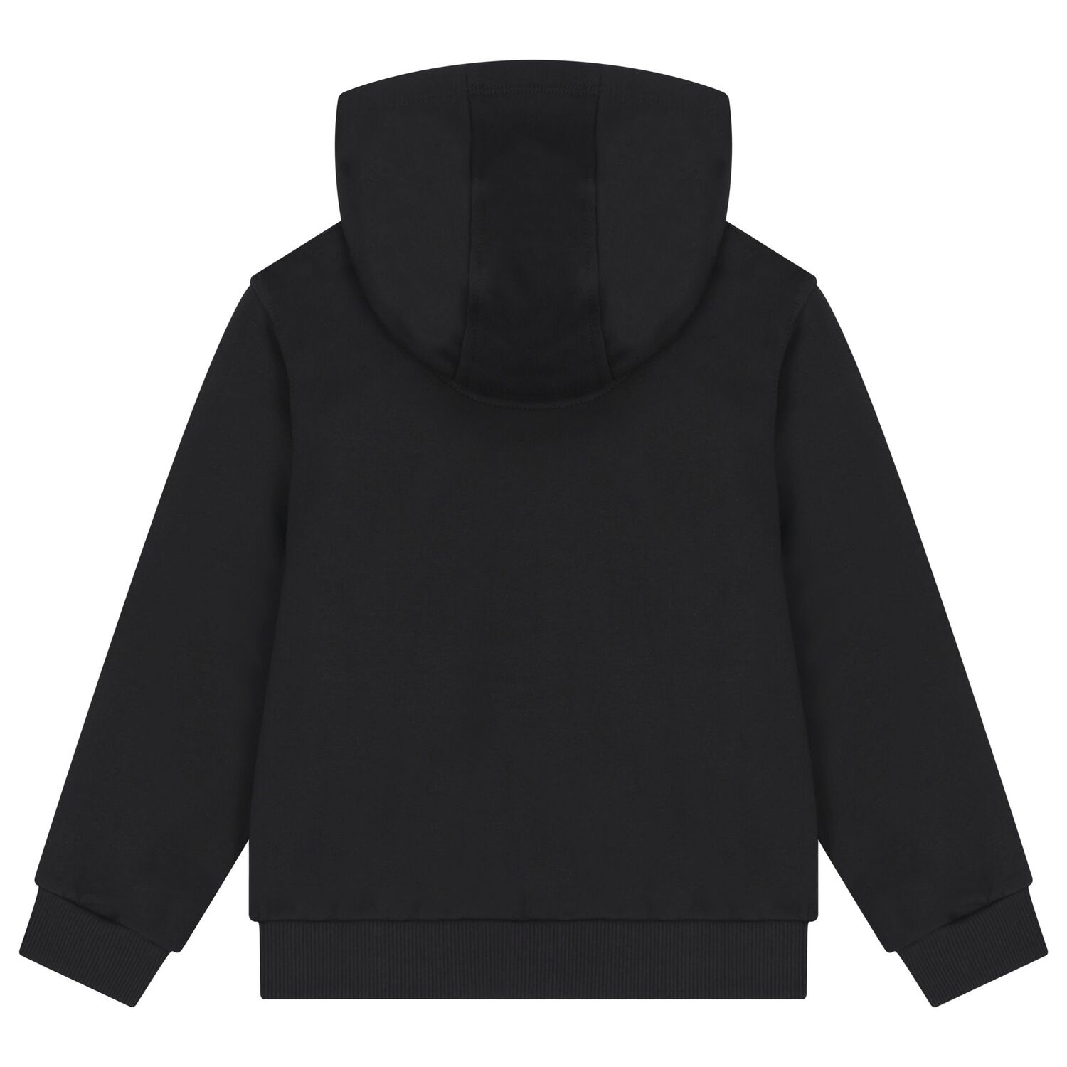 Girls Black Logo Hooded Top, 1, hi-res