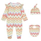 Baby Girls Multi-Coloured Zig Zag Babygrow Set, 2, hi-res