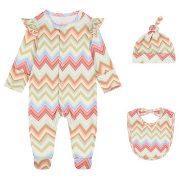 Baby Girls Multi-Coloured Zig Zag Babygrow Set