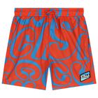 Boys Red & Blue Logo Shorts, 1, hi-res