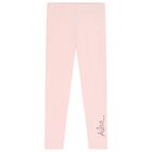 Girls Pink Logo Faux fur Leggings Set, 1, hi-res