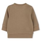 Younger Boys Beige Logo Sweatshirt, 1, hi-res