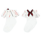 Baby Girls White Striped Socks, 1, hi-res