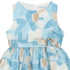 Girls Blue Floral Dress, 1, hi-res