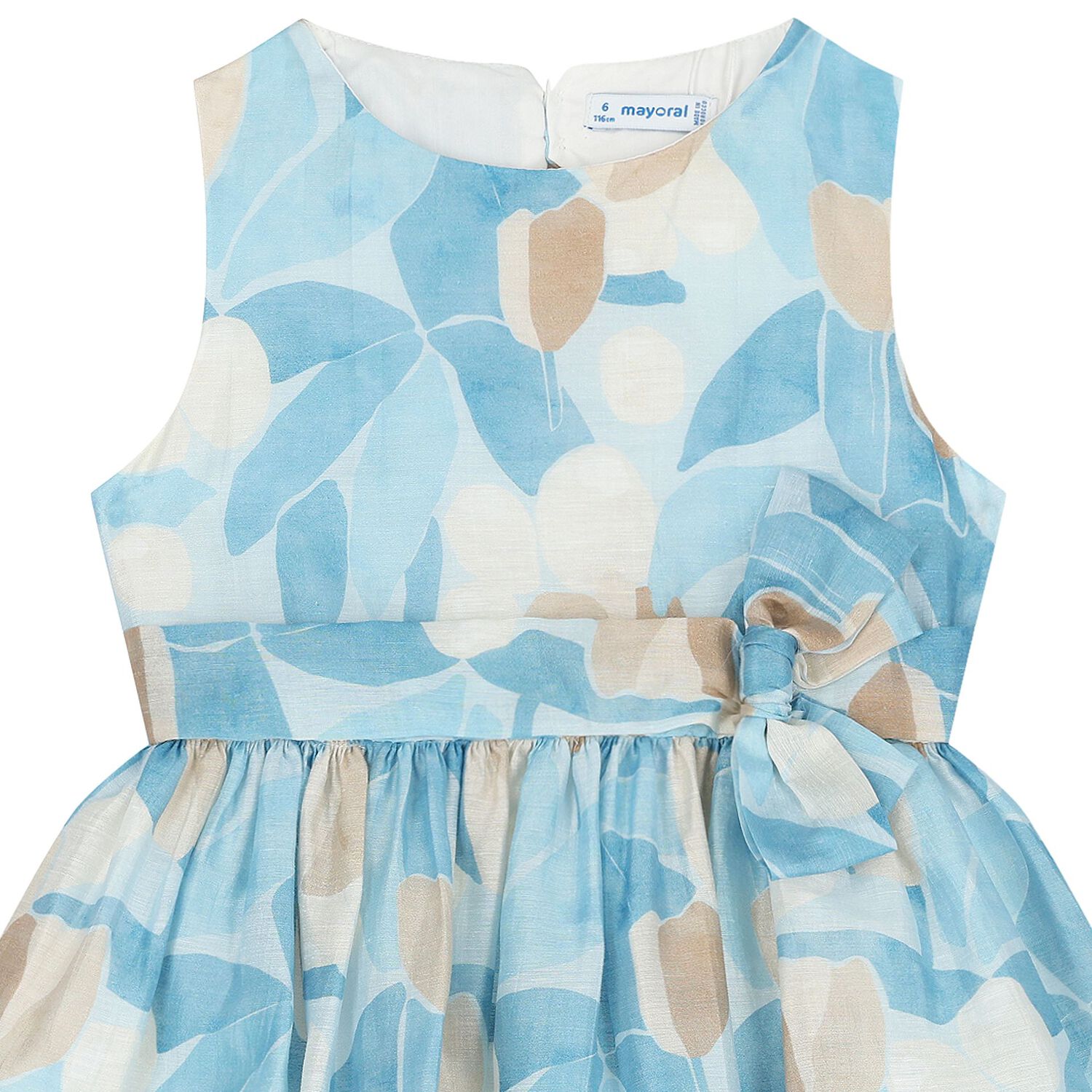 Girls Blue Floral Dress, 1, hi-res