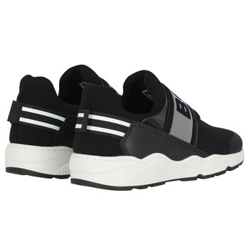 Boys Black Logo Trainers