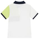 Boys White  & Navy Blue Logo Shorts Set, 2, hi-res