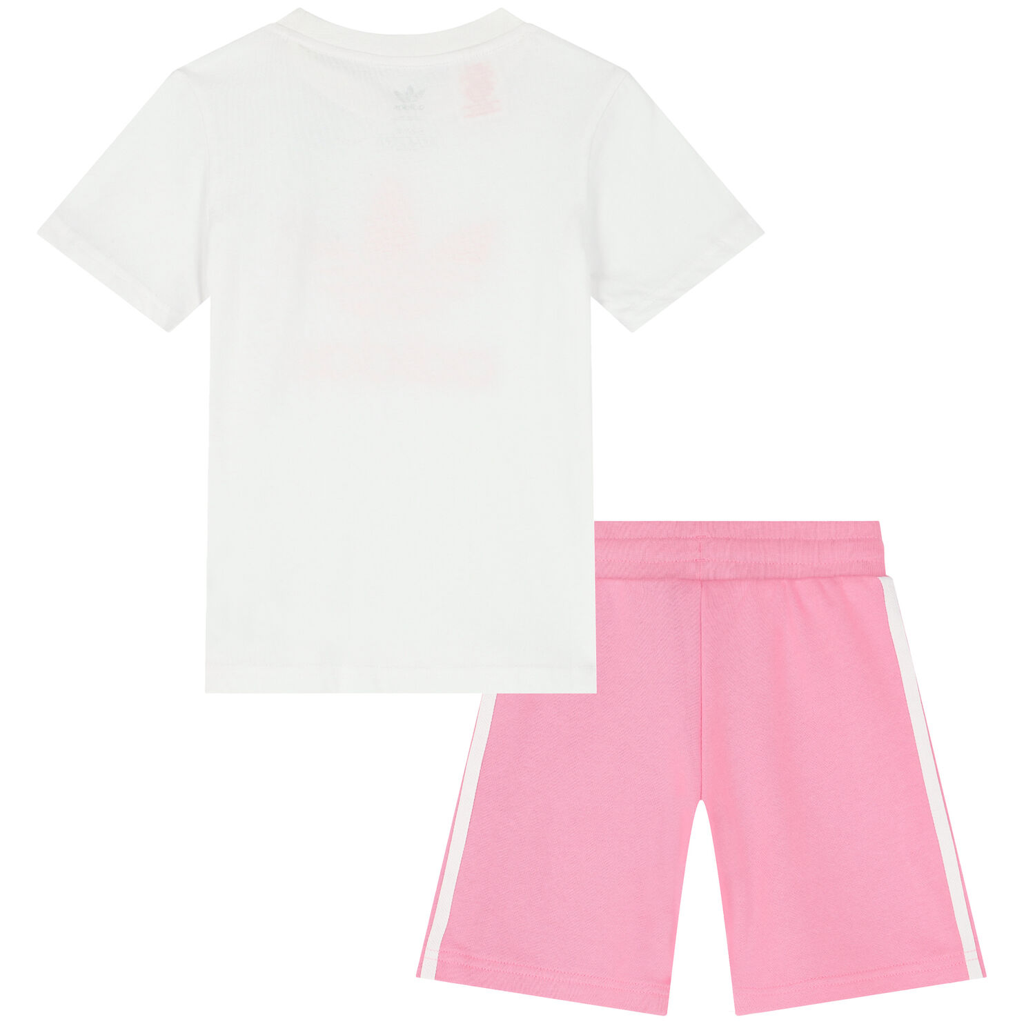 Girls White & Pink Logo Shorts Set, 3, hi-res
