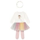 Baby Girls Ivory 3 Piece Bodysuit & Tutu Set, 1, hi-res