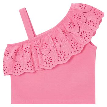 Girls Pink Ruffled Top