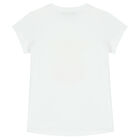 Girls White Bow Logo T-Shirt, 1, hi-res