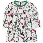 Girls White Printed Dress, 1, hi-res